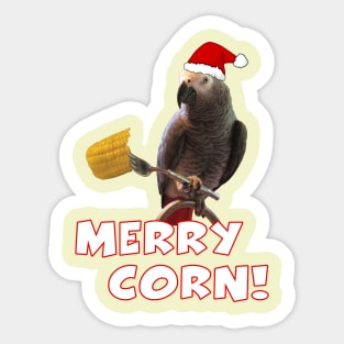 African Grey Parrot Holiday Christmas Santa Sticker